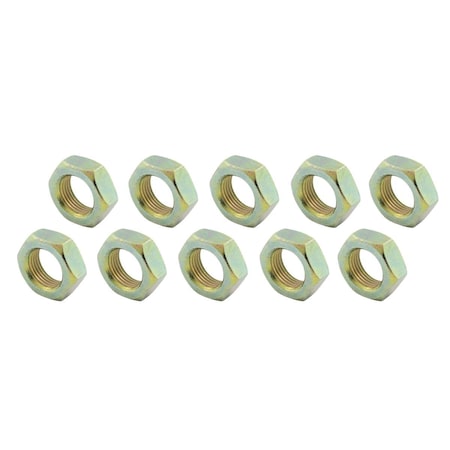 Allstar Performance 0.50-20 in. Left Hand Steel Jam Nuts, 10PK ALL18259-10